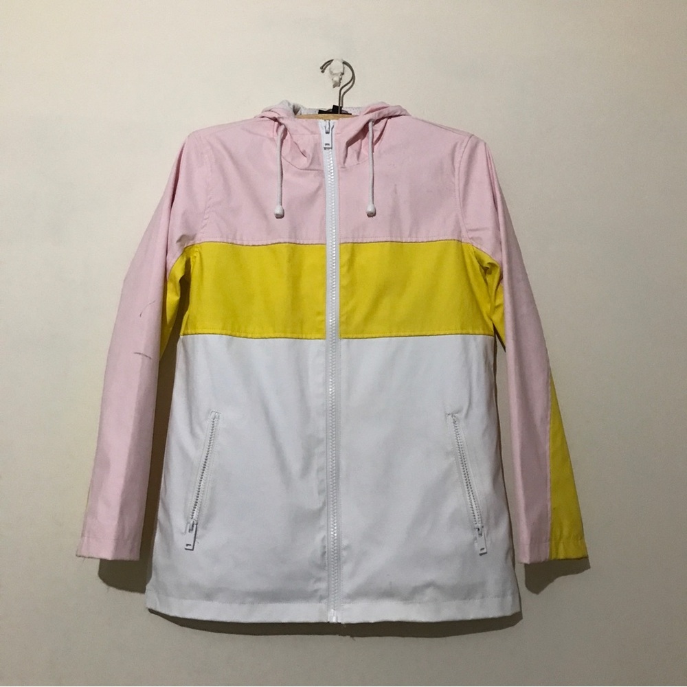 Topshop Mac Hooded Colorblock Rain Jacket